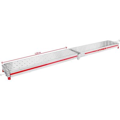 Hymer-Leitern, Leiter + Gerüst, Hymer Alu-Diele ¹Telestegñ mittig Teilbar, von 1,24-4,00 Meter, bis 150 kg (Gerüst, 400 cm) Hymer-Leitern, Leiter + Gerüst, Hymer Alu-Diele ¹Telestegñ mittig Teilbar, von 1,24-4,00 Meter, bis 150 kg (Gerüst, 400 cm)