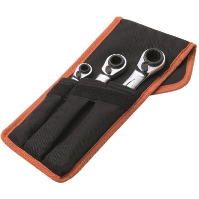 Bahco Schraubenschlüssel, 4-in-1 Knarren-Ringschlüsselsatz - 3-teilig/Tasche (10 mm, 11 mm, 12 mm, 13 mm, 14 mm, 15 mm, 16 mm, 17 mm, 18 mm, 19 mm, 8 mm, 9 mm) Bahco Schraubenschlüssel, 4-in-1 Knarren-Ringschlüsselsatz - 3-teilig/Tasche (10 mm, 11 mm, 12 mm, 13 mm, 14 mm, 15 mm, 16 mm, 17 mm, 18 mm, 19 mm, 8 mm, 9 mm)