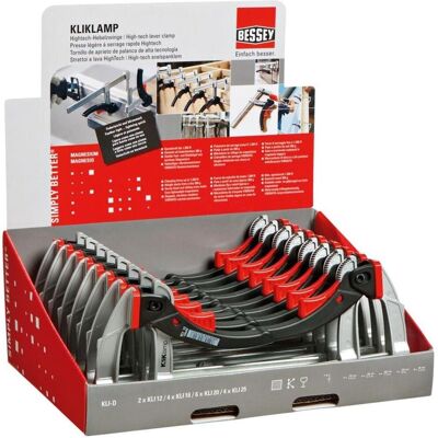 Bessey, Schraubstock + Zwinge, KliKlamp Theken-Display KLI-D (250 mm) Bessey, Schraubstock + Zwinge, KliKlamp Theken-Display KLI-D (250 mm)
