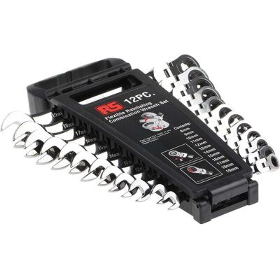 RS PRO, Schraubenschlüssel, Gabelringschlüssel 180° drehbar 12-tlg. (19 mm) RS PRO, Schraubenschlüssel, Gabelringschlüssel 180° drehbar 12-tlg. (19 mm)