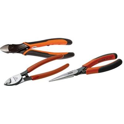 Bahco Zange, Zangensatz mit Spitzzange, Seitenschneider und Kabelschneider (390 mm) Bahco Zange, Zangensatz mit Spitzzange, Seitenschneider und Kabelschneider (390 mm)