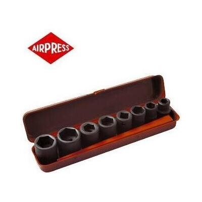Airpress, Steckschlüssel + Stecknuss, Impactdoppenset 8 Delig 3/4" (19 mm, 21 mm, 22 mm, 24 mm, 27 mm, 30 mm, 32 mm, 38 mm) Airpress, Steckschlüssel + Stecknuss, Impactdoppenset 8 Delig 3/4" (19 mm, 21 mm, 22 mm, 24 mm, 27 mm, 30 mm, 32 mm, 38 mm)