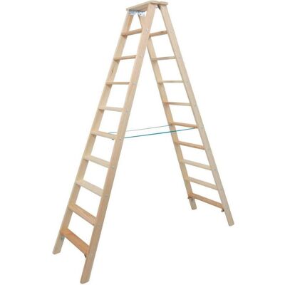 Krause, Leiter + Gerüst, Holz-Stufenstehleiter Stabilo, beidseitig begehbar, 2 x 10 Stufen (Stehleiter, 220 cm) Krause, Leiter + Gerüst, Holz-Stufenstehleiter Stabilo, beidseitig begehbar, 2 x 10 Stufen (Stehleiter, 220 cm)