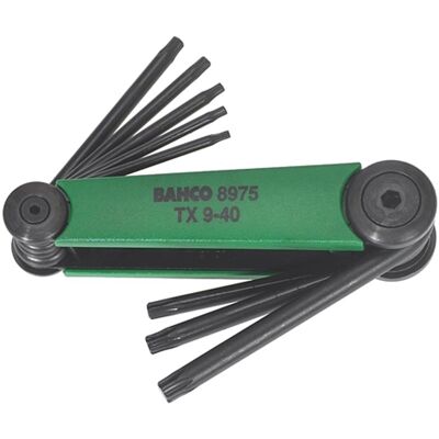 Bahco Schraubenzieher, Winkelschraubendreher-Satz für TORX-Schrauben, im Kunststoffhalter, phosphatiert - 8-teilig (Pin-torx) Bahco Schraubenzieher, Winkelschraubendreher-Satz für TORX-Schrauben, im Kunststoffhalter, phosphatiert - 8-teilig (Pin-torx)