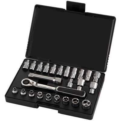 SATA, Steckschlüssel + Stecknuss, Durchsteckschlüssel-Satz, 1/4", 25-teilig, metrisch & zöllig SATA, Steckschlüssel + Stecknuss, Durchsteckschlüssel-Satz, 1/4", 25-teilig, metrisch & zöllig