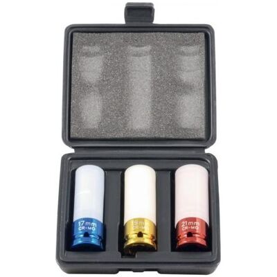 Elmag, Schraubenschlüssel, Druckluftzubehör Schlagnussen 1/2 - 3tlg lang für Alufelgen (1/2") Elmag, Schraubenschlüssel, Druckluftzubehör Schlagnussen 1/2 - 3tlg lang für Alufelgen (1/2")