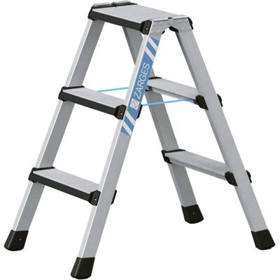 Zarges, Leiter + Gerüst, Stufen-Stehleiter Z600, beidseitig begehbar, 2 x 3 Stufen (Stehleiter, 74 cm) Zarges, Leiter + Gerüst, Stufen-Stehleiter Z600, beidseitig begehbar, 2 x 3 Stufen (Stehleiter, 74 cm)