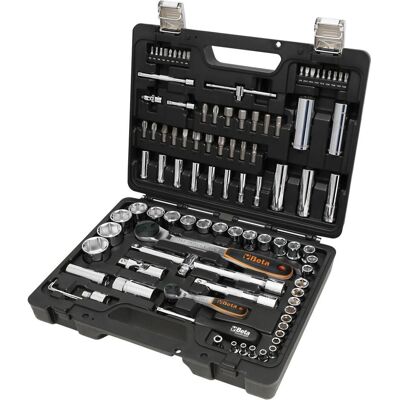 BETA, Steckschlüssel + Stecknuss, 903E/C98 Werkzeugkasten, Werkzeugkoffer (98-teiliges Werkstatt Tool-Set, 45 Sechskant-Steckschl BETA, Steckschlüssel + Stecknuss, 903E/C98 Werkzeugkasten, Werkzeugkoffer (98-teiliges Werkstatt Tool-Set, 45 Sechskant-Steckschl