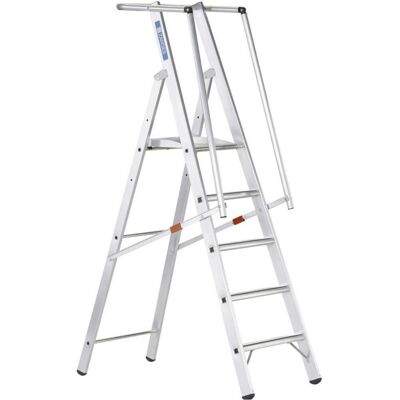 Zarges, Leiter + Gerüst, Stigeplatform med klap gelaender 5 trin 1,31 m (Plattformleiter, 221 cm) Zarges, Leiter + Gerüst, Stigeplatform med klap gelaender 5 trin 1,31 m (Plattformleiter, 221 cm)