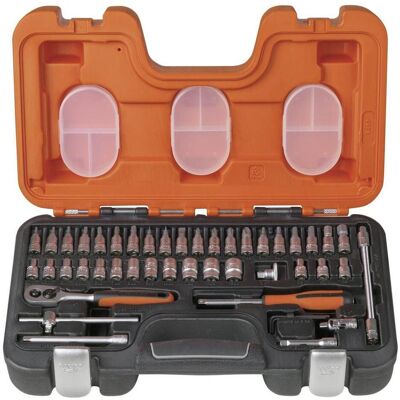 Bahco Steckschlüssel + Stecknuss, 1/4"-Steckschlüssel-Satz, metrisch, Sechskant, inklusive Schraubendreher-Einsätzen - 46-teilig (10 mm, 11 mm, 12 mm, 13 mm, 3 mm, 4 mm, 4.5 mm, 5 mm, 5.5 mm, 6 mm, 7 mm, 8 mm, 9 mm) Bahco Steckschlüssel + Stecknuss, 1/4"-Steckschlüssel-Satz, metrisch, Sechskant, inklusive Schraubendreher-Einsätzen - 46-teilig (10 mm, 11 mm, 12 mm, 13 mm, 3 mm, 4 mm, 4.5 mm, 5 mm, 5.5 mm, 6 mm, 7 mm, 8 mm, 9 mm)
