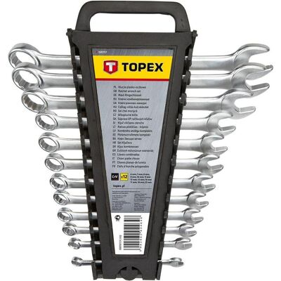 Topex, Drehmomentschlüssel, Ringmaulschlüsselsatz 6-22mm 12-tlg. (35D757) Topex, Drehmomentschlüssel, Ringmaulschlüsselsatz 6-22mm 12-tlg. (35D757)