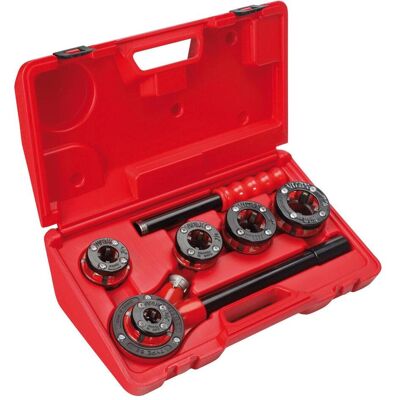 Virax, Ratsche, Schneidkluppensatz 3/8"-1 1/4" 5-tlg. (1 1/2", 1/4", 3/8") Virax, Ratsche, Schneidkluppensatz 3/8"-1 1/4" 5-tlg. (1 1/2", 1/4", 3/8")