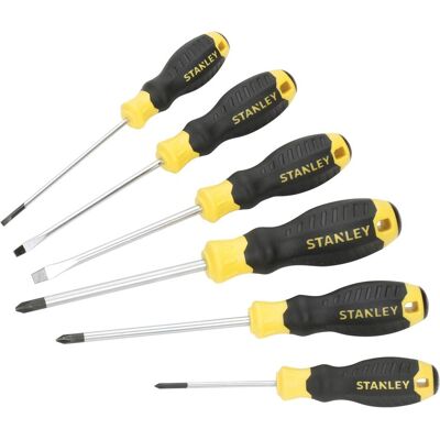 Stanley Schraubenzieher, Schraubendreher-Set, 6-teilig (Schlitz) Stanley Schraubenzieher, Schraubendreher-Set, 6-teilig (Schlitz)