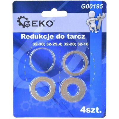 GEKO, Schleifmittel, Reduzierring für Scheiben, Satz à 4 Stück, 16-30 mm GEKO, Schleifmittel, Reduzierring für Scheiben, Satz à 4 Stück, 16-30 mm