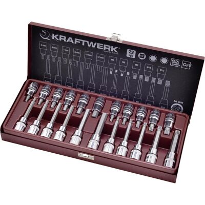 Kraftwerk Steckschlüssel-Set - 22 Teile, Sechskant, XZN, 1/2" Kraftwerk Steckschlüssel-Set - 22 Teile, Sechskant, XZN, 1/2"
