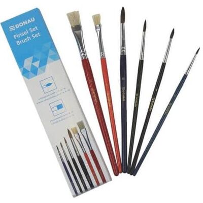 Donau, Pinsel, Pinsel-Set Grösse 2, 4, 6, 8, 10, 12, 6-teilig Donau, Pinsel, Pinsel-Set Grösse 2, 4, 6, 8, 10, 12, 6-teilig