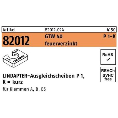 Lindapter, Ratsche, Ausgleichscheibe R 82012 GTW 40 P1 M 12 / 6,0 feuerverzinkt Lindapter, Ratsche, Ausgleichscheibe R 82012 GTW 40 P1 M 12 / 6,0 feuerverzinkt