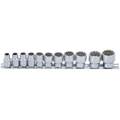BGS, Steckschlüssel + Stecknuss, Steckschlüssel-Einsatz-Satz, Zwölfkant Antrieb Innenvierkant 10 mm (3/8") Zollgrössen 11-tlg. BGS, Steckschlüssel + Stecknuss, Steckschlüssel-Einsatz-Satz, Zwölfkant Antrieb Innenvierkant 10 mm (3/8") Zollgrössen 11-tlg.