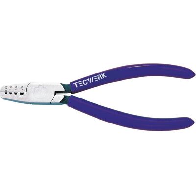 Tecwerk, Zange, Aderendhülsenzange Gesamtlänge 180 mm 0,25 - 16,0 (AWG 23 - 5) mm² poliert Kunststoffüberzug (180 mm) Tecwerk, Zange, Aderendhülsenzange Gesamtlänge 180 mm 0,25 - 16,0 (AWG 23 - 5) mm² poliert Kunststoffüberzug (180 mm)