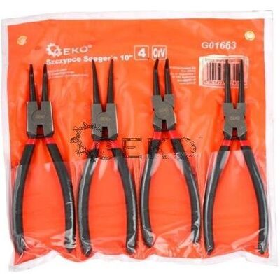 GEKO G01663 Seegerzangen-Set - 4 Stück, 250 mm GEKO G01663 Seegerzangen-Set - 4 Stück, 250 mm