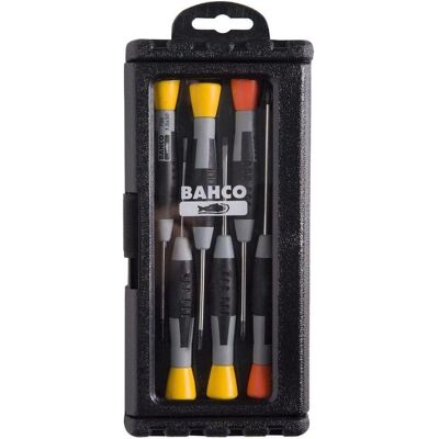 Bahco Schraubenzieher, Schraubendreher-Satz mit Präzisionsgriff für Schlitz- und Phillips-Schrauben, 1,5-3 mm und PH0-PH1 (Schlitz) Bahco Schraubenzieher, Schraubendreher-Satz mit Präzisionsgriff für Schlitz- und Phillips-Schrauben, 1,5-3 mm und PH0-PH1 (Schlitz)