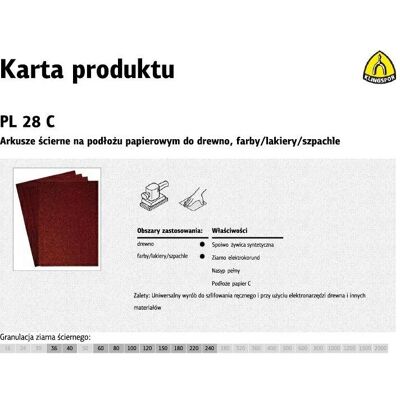 Klingspor, Schleifmittel, Abrasive paper PL28C sheet 230 * 280 thickness 220 (45748c) 50 pcs. (220) Klingspor, Schleifmittel, Abrasive paper PL28C sheet 230 * 280 thickness 220 (45748c) 50 pcs. (220)