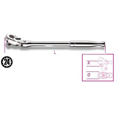 BETA, Ratsche, 009100887 3/8"-Umschaltknarre mit Metallgriff und Kniegelenk 265 mm (3/8") BETA, Ratsche, 009100887 3/8"-Umschaltknarre mit Metallgriff und Kniegelenk 265 mm (3/8")