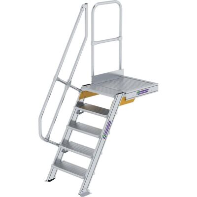 Munk, Leiter + Gerüst, Treppe mit Plattform 60° Stufenbreite 600 mm 5 Stufen Aluminium geriffelt (Gerüst, 140 cm) Munk, Leiter + Gerüst, Treppe mit Plattform 60° Stufenbreite 600 mm 5 Stufen Aluminium geriffelt (Gerüst, 140 cm)