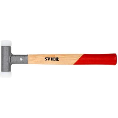 Stier, Hammer, Schonhammer mit Hickory-Stiel, UPE/Nylon (65D/70D), Ø 30 mm, rückschlagfrei (415 g) Stier, Hammer, Schonhammer mit Hickory-Stiel, UPE/Nylon (65D/70D), Ø 30 mm, rückschlagfrei (415 g)