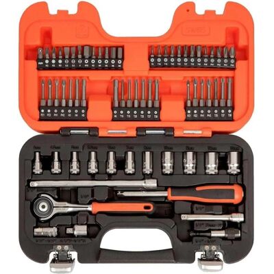 Bahco Ratsche, 1/4 Gelenkkopf-Knarren-Satz, 65-teilig (1/4", 3/8") Bahco Ratsche, 1/4 Gelenkkopf-Knarren-Satz, 65-teilig (1/4", 3/8")