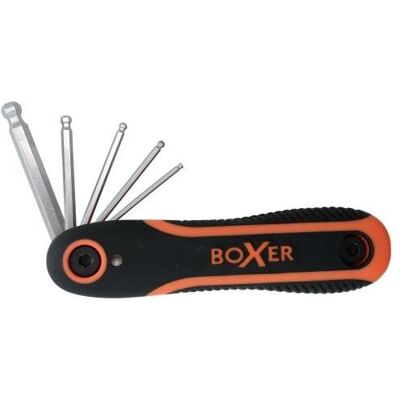 Boxer Modell 8-in-1 Inbussortiment - Kugelhoved, Chrom-Vanadium Stahl Boxer Modell 8-in-1 Inbussortiment - Kugelhoved, Chrom-Vanadium Stahl