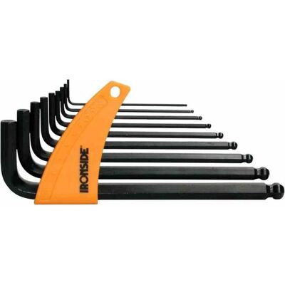 Ironside, Sechskantschlüssel, Stiftschlüssel-Set 9-teilig mit Kugelkopf SW1,5/2/2,5/3/4/5/6/8/10 Ironside, Sechskantschlüssel, Stiftschlüssel-Set 9-teilig mit Kugelkopf SW1,5/2/2,5/3/4/5/6/8/10