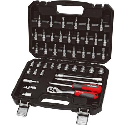 Proline, Werkzeugkoffer, Das Set enthält 43 Stecknüsse und 1/4 CRV--Spitzen (43 Teile) Proline, Werkzeugkoffer, Das Set enthält 43 Stecknüsse und 1/4 CRV--Spitzen (43 Teile)