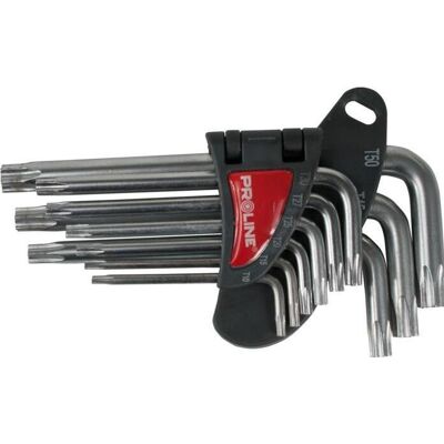 Proline, Sechskantschlüssel, Pro-Line L-Typ-Torx-Schlüsselsatz, T10-T50, 9-tlg. (48339) Proline, Sechskantschlüssel, Pro-Line L-Typ-Torx-Schlüsselsatz, T10-T50, 9-tlg. (48339)