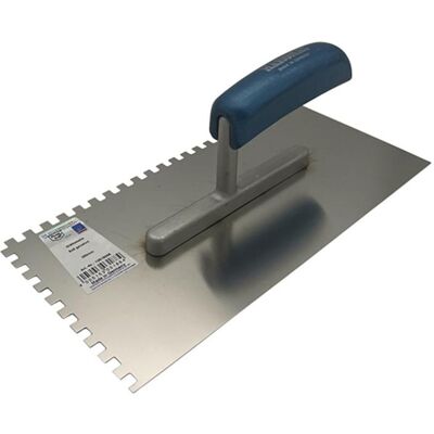 Haromac, Kelle + Spachtel, Glaettekelle gezahnt 6x6mm rostfrei 280x130mm plus6 (13 cm) Haromac, Kelle + Spachtel, Glaettekelle gezahnt 6x6mm rostfrei 280x130mm plus6 (13 cm)