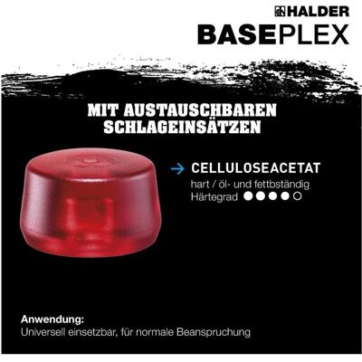 Halder, Hammer, Schonhammerkopf Kopf-Ø 40 mm Celluloseacetat rot Halder, Hammer, Schonhammerkopf Kopf-Ø 40 mm Celluloseacetat rot