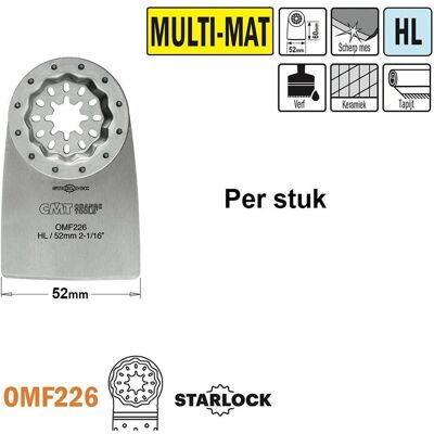 CMT, Kelle + Spachtel, OMF226-X1 Flexibler Spachtel/Schaber für alle Materialien 52 mm 1 Stück CMT, Kelle + Spachtel, OMF226-X1 Flexibler Spachtel/Schaber für alle Materialien 52 mm 1 Stück