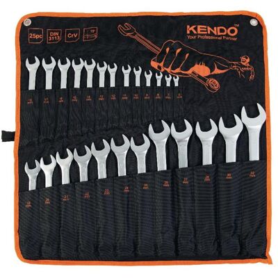 Kendo, Schraubenschlüssel, Ringmaulschlüsselsatz in Rolltasche (10 mm, 11 mm, 12 mm, 13 mm, 14 mm, 15 mm, 16 mm, 17 mm, 18 mm, 19 mm, 20 mm, 21 mm, 22 mm, 23 mm, 24 mm, 25 mm, 26 mm, 27 mm, 28 mm, 30 mm, 32 mm, 6 mm, 7 mm, 8 mm, 9 mm) Kendo, Schraubenschlüssel, Ringmaulschlüsselsatz in Rolltasche (10 mm, 11 mm, 12 mm, 13 mm, 14 mm, 15 mm, 16 mm, 17 mm, 18 mm, 19 mm, 20 mm, 21 mm, 22 mm, 23 mm, 24 mm, 25 mm, 26 mm, 27 mm, 28 mm, 30 mm, 32 mm, 6 mm, 7 mm, 8 mm, 9 mm)