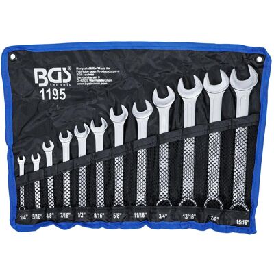 BGS, Schraubenschlüssel, Maul-Ringschlüssel-Satz (1/2", 1/4", 11/16", 13/16", 15/16", 3/4", 3/8", 5/16", 5/8", 7/16", 7/8", 9/16") BGS, Schraubenschlüssel, Maul-Ringschlüssel-Satz (1/2", 1/4", 11/16", 13/16", 15/16", 3/4", 3/8", 5/16", 5/8", 7/16", 7/8", 9/16")
