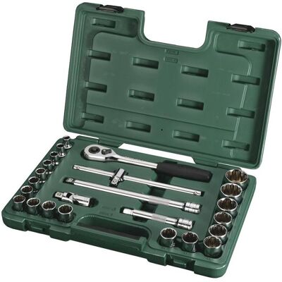 SATA, Steckschlüssel + Stecknuss, Steckschlüssel Garnitur 12kt 1/2" 24-tlg. (1/2") SATA, Steckschlüssel + Stecknuss, Steckschlüssel Garnitur 12kt 1/2" 24-tlg. (1/2")