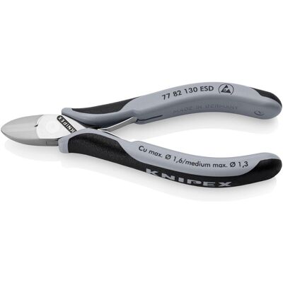 Knipex, Bolzenschneider + Seitenschneider, 77 82 130 ESD Elektronik-Seitenschneider ESD mit Mehrkomponenten-Hüllen 130 mm (130 mm) Knipex, Bolzenschneider + Seitenschneider, 77 82 130 ESD Elektronik-Seitenschneider ESD mit Mehrkomponenten-Hüllen 130 mm (130 mm)
