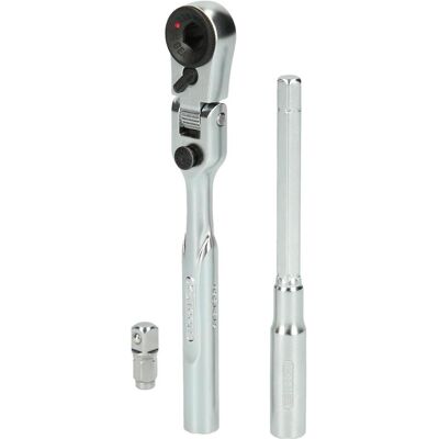 KS Tools, Ratsche, 1/4" Bit-Gelenk-Umschaltknarren-Satz mit Steckadapter für Stecknüsse, 3-tlg (1/4") KS Tools, Ratsche, 1/4" Bit-Gelenk-Umschaltknarren-Satz mit Steckadapter für Stecknüsse, 3-tlg (1/4")