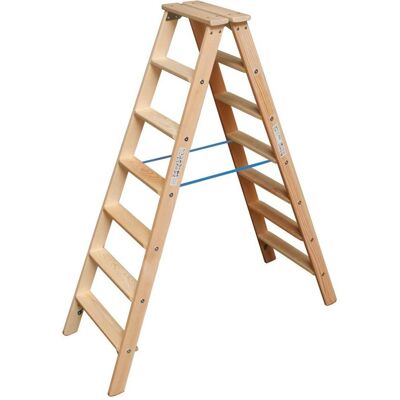 KRAUSE Kletterleiter Stabilo Holz 2x7 Stufen Braun KRAUSE Kletterleiter Stabilo Holz 2x7 Stufen Braun