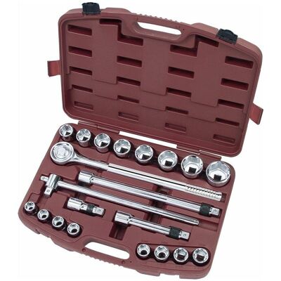 Kraftwerk, Steckschlüssel + Stecknuss, Teleskop-Steckschlüsselkoffer (19 mm, 21 mm, 22 mm, 23 mm, 24 mm, 26 mm, 27 mm, 29 mm, 30 mm, 32 mm, 35 mm, 36 mm, 38 mm, 41 mm, 46 mm, 50 mm) Kraftwerk, Steckschlüssel + Stecknuss, Teleskop-Steckschlüsselkoffer (19 mm, 21 mm, 22 mm, 23 mm, 24 mm, 26 mm, 27 mm, 29 mm, 30 mm, 32 mm, 35 mm, 36 mm, 38 mm, 41 mm, 46 mm, 50 mm)