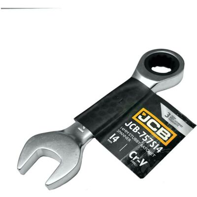 JCB, Schraubenschlüssel, Kurzer Ratschen-Ringschlüssel 14 mm JCB, Schraubenschlüssel, Kurzer Ratschen-Ringschlüssel 14 mm