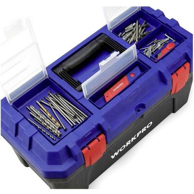 Workpro, Werkzeugkoffer, WP283002 507 x 254 x259 mm Werkzeugkasten unbestückt Blau, Schwarz Workpro, Werkzeugkoffer, WP283002 507 x 254 x259 mm Werkzeugkasten unbestückt Blau, Schwarz