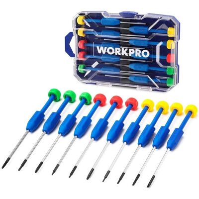 Workpro, Schraubenzieher, Cr-v precision screwdrivers, 10-piece set (Schlitz) Workpro, Schraubenzieher, Cr-v precision screwdrivers, 10-piece set (Schlitz)