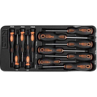 Neo, Schraubenzieher, Präzisions-Schraubendreher PZ, TX, im 12er-Set, Einsatz (TX) Neo, Schraubenzieher, Präzisions-Schraubendreher PZ, TX, im 12er-Set, Einsatz (TX)
