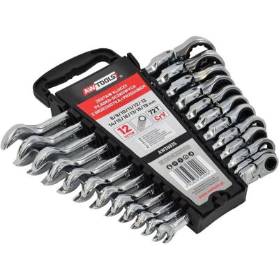 Awtools, Schraubenschlüssel, KLUCZE PŁASKO-OCZKOWE Z GRZECHOTKĄ PRZEGUBOWE KOMPLET 12szt. 8-19mm (10 mm, 11 mm, 12 mm, 13 mm, 14 mm, 15 mm, 16 mm, 17 mm, 18 mm, 19 mm, 8 mm, 9 mm) Awtools, Schraubenschlüssel, KLUCZE PŁASKO-OCZKOWE Z GRZECHOTKĄ PRZEGUBOWE KOMPLET 12szt. 8-19mm (10 mm, 11 mm, 12 mm, 13 mm, 14 mm, 15 mm, 16 mm, 17 mm, 18 mm, 19 mm, 8 mm, 9 mm)