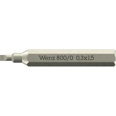 Wera, Bits, 800 Micro Bits 0,30 x 1,5 x 30mm (Schraubschlitz) Wera, Bits, 800 Micro Bits 0,30 x 1,5 x 30mm (Schraubschlitz)